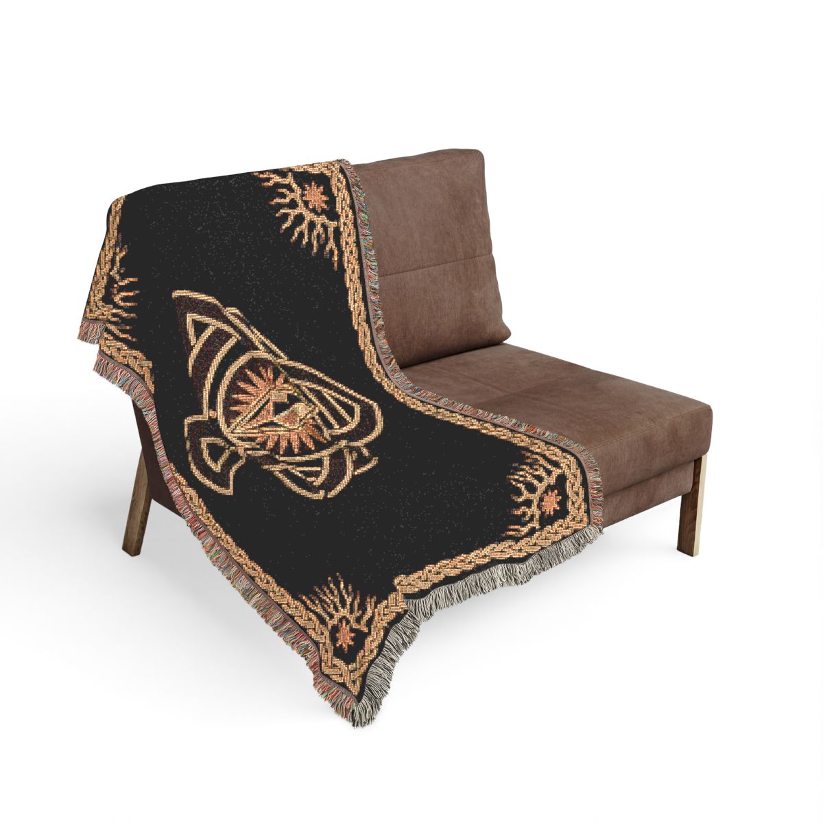 Soul Shard Woven Blanket draped over a chair
